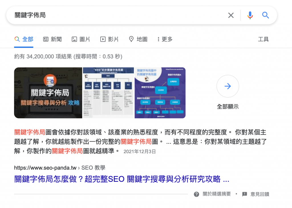 如何將關鍵字「關鍵字佈局」排上 Google 搜尋結果第一名？